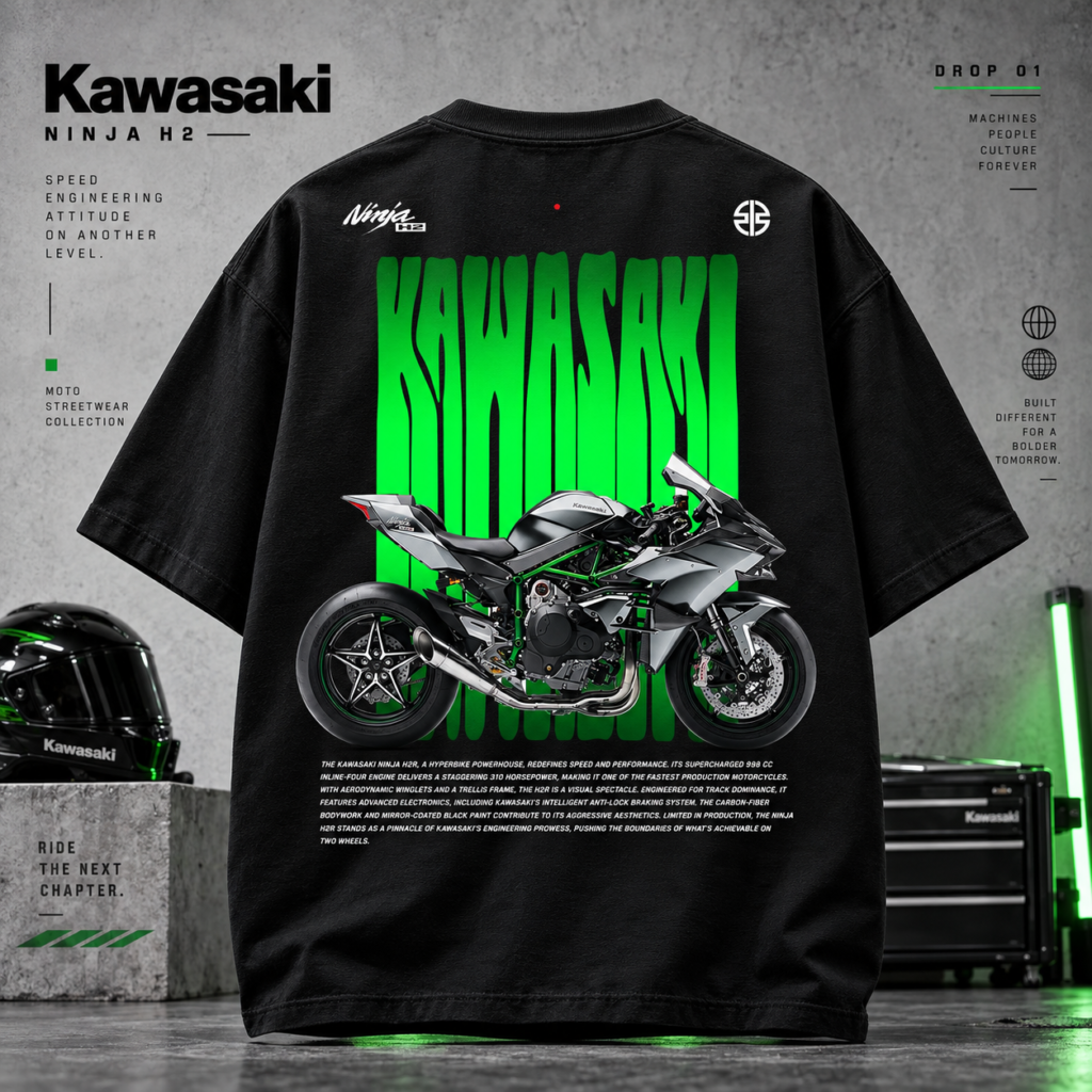 T-shirt Kawasaki Ninja H2 — Green Machine Edition